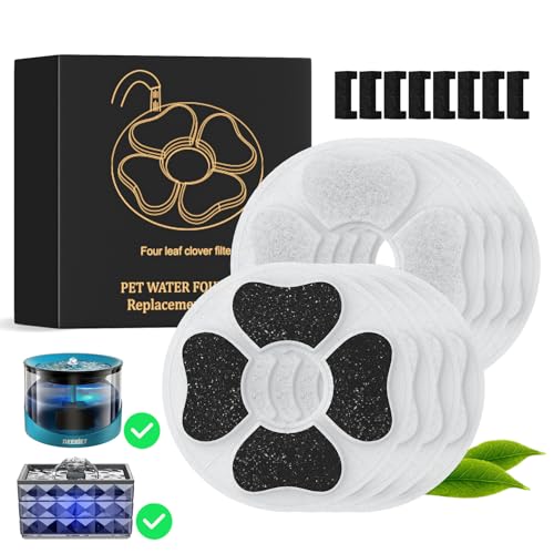 8 Packs Cat Water Fountain Food Grade Replacement Filters & Sponges for 74oz