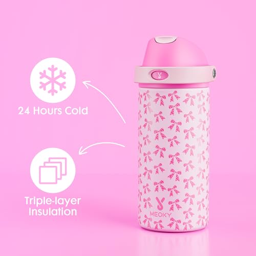 2 Pack 18 oz Insulated Stainless Steel Water Bottles for Kids Girls (2 Count)