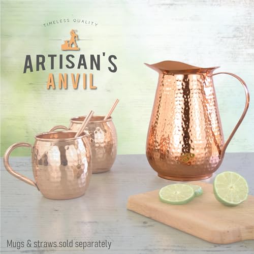 Hammered Copper Water Pitcher 70oz