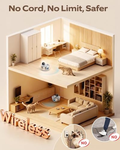 Wireless Cat Water Fountain Cordless