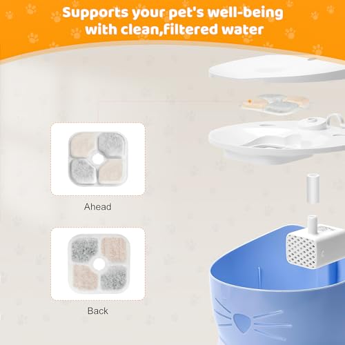 16 Pack Pet Fountain Filters for Catit PIXI Cat Drinking Fountain (16 Count)