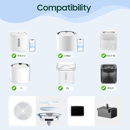 10 PCS Plastic Reduced Version Pet Cat Water Fountain Filters Fit For Solo 2 (10 Count)