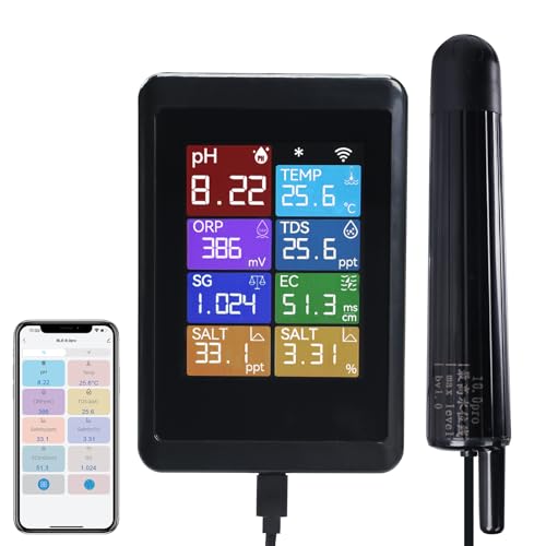 WiFi Digital pH Meter Water Quality Monitor with Probe for Aquarium Hydroponics Pools Ponds Labs 8