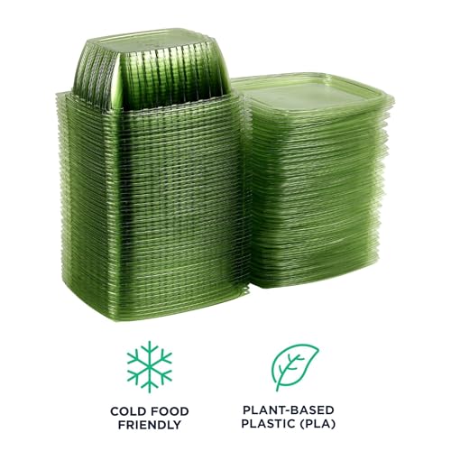 Compostable 32oz Rectangular Deli Containers With Lids (200 Count)
