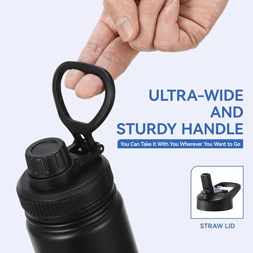 16 oz Kids Water Bottle for School Stainless Steel Double Wall Vacuum Insulated Water Bottle with Straw lids & Spout Lid (4 Count)