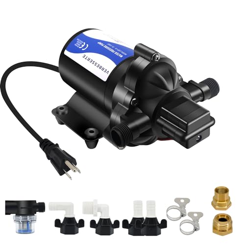 110V RV Fresh Water Transfer Pump for garden Hose Pool Draining Irrigation Diaphragm Pump 4.0GPM 45PSI Water Pressure Booster Pump On Demand Diaphragm Washdown Pump (97.28 Ounce)