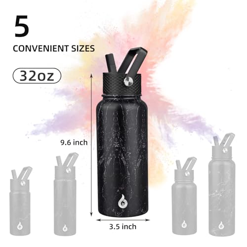 32oz Insulated Water Bottle with Straw Lid