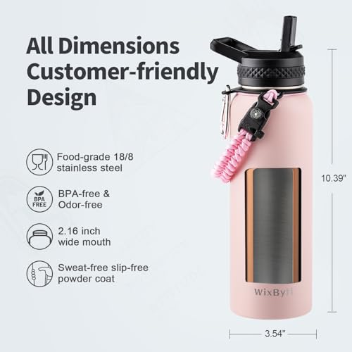 40 oz Insulated Water Bottle with Straw