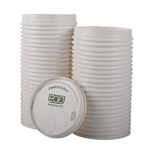 Eco Products GreenStripe Compostable Paper Cup Lids (1000 Count)