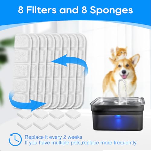 Replacement Filter Fit for SIBAYS Dog Water Fountain 355oz (16 Count)
