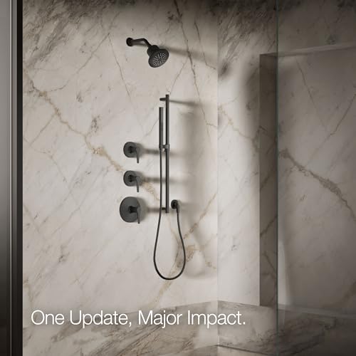 33631-G-BL Cinq Round Single-Function Filtered Showerhead, Five-Layer Filtration, 1.75 GPM, Full Coverage Spray, Premium Durable Material, Matte Black
