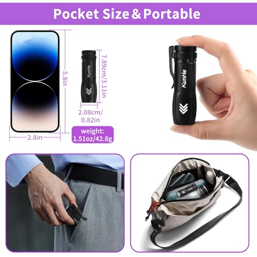 20 Pack Mini UV 395nm Flashlight 3W Rechargeable UV Flashlight Bulk for Hotel Cleaning Pet Stain Detection Scorpion Seeking Mineral Identification Resin Curing (20 Count)