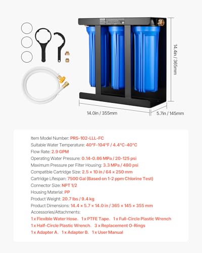 RV Water Filter with Bracket