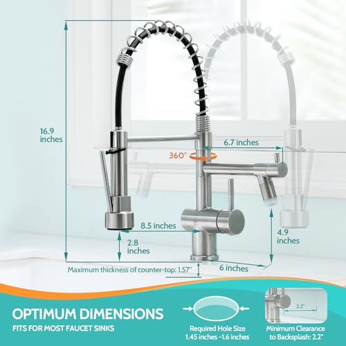 LED Kitchen Faucet with Pull Down Sprayer