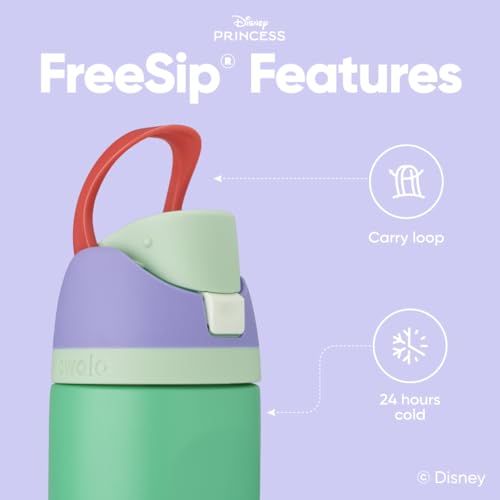 Princess FreeSip Stainless Steel Water Bottle 24 oz Ariel