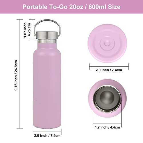 20 oz Insulated Water Bottles Bulk 4 Pack (4 Count)