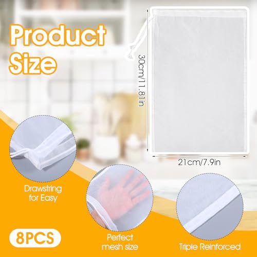 8 Pack Nut Milk Nylon Strainer