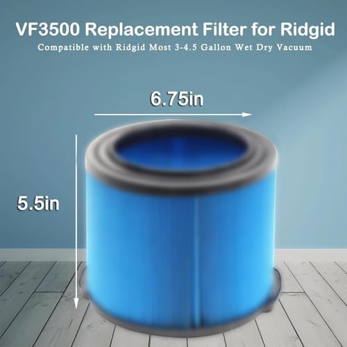 2 Pack VF3500 Replacement Filter for Ridgid Shop Vac 3