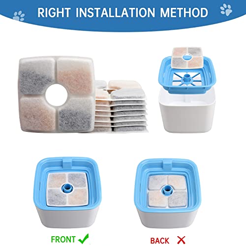 8 Pack Cat Water Fountain Filter Replacement Filters (8 Count)