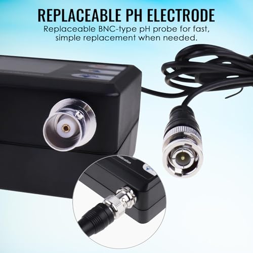 Digital pH & Temperature Water Monitor with Large LCD Display