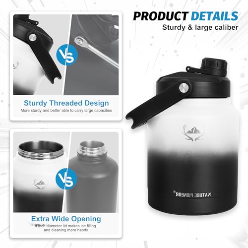 84 oz Insulated Water Bottle Jug with Carrier Bag