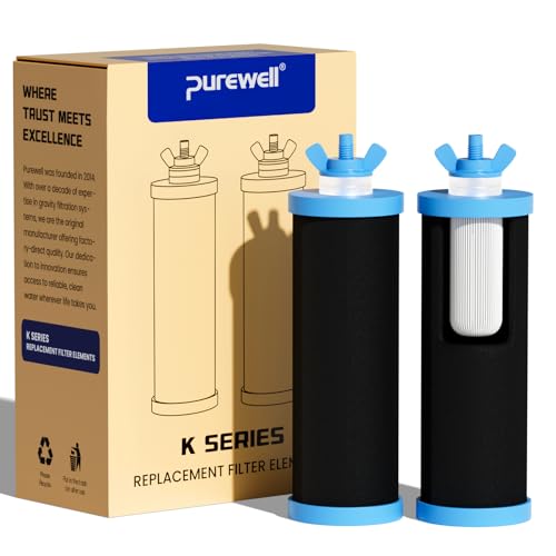 PF-3-PH Black 4-Stage Composite Carbon and Alkaline Filters, Compatible with Berlkey® Big+, ProOne® Big+ Gravity Water Filter Systems and Purewell Systems (2 Pack, K Series) (2 Count)