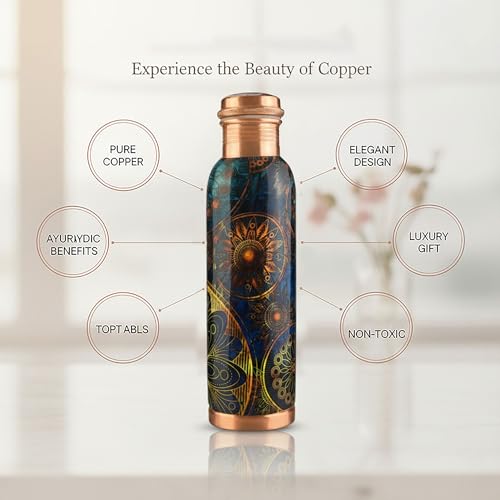 Pure Printed Copper Water Bottle
