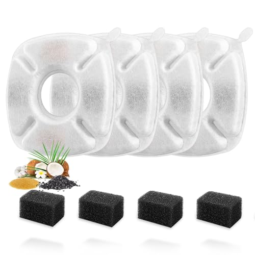 8 Pcs Cat Fountain Replacement Filters 4 Pack Cat Water Fountain Replacement Filters with 4 Pack Pre (8 Count)