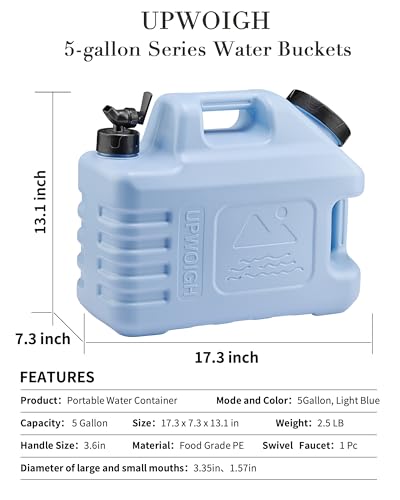 5 Gallon Camping Water Jug with Spigot (2 Count)