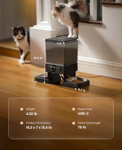 Automatic Cat Feeder for 2 Cats Pets