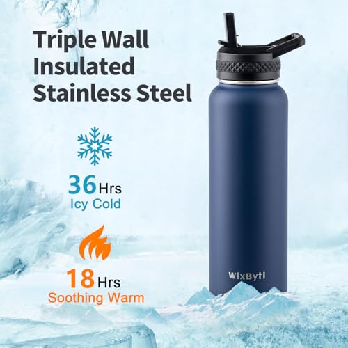 40 oz Insulated Water Bottle with Straw