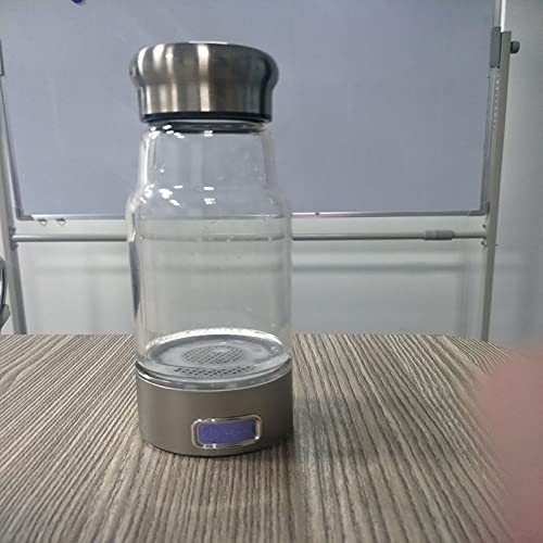 Hydrogen Alkaline Water Bottle Hydrogen Rich Water Generator Ionizer Energy Flask with USB Charging Portable High Concentration Hydrogen Water Glass Bottle for Hiking