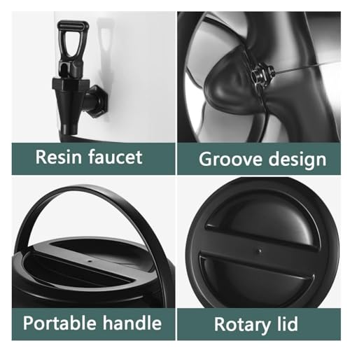 Urn Boiler Hot and Cold Water Dispenser Stainless Steel Tea Hot Water Bottle with Faucet Portable Handle Large Capacity Sealing