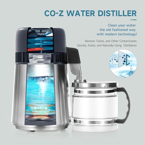 4L Brushed Stainless Steel 750W Countertop Water Distiller