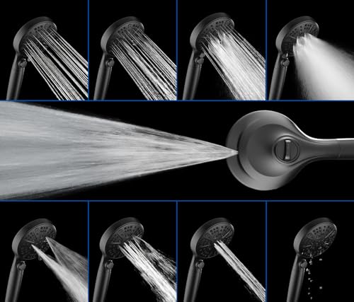 Rain Shower Head with Filtered Handheld Spray Combo Black 2.5 GPM (2 Count)