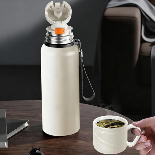 Double wall vacuum Leakproof stainless steel wide mouth insulated water bottle;tea tumbler with infuser