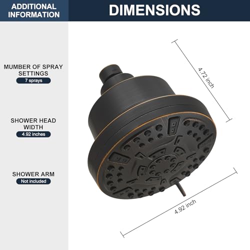 High Pressure Shower Filter Head Oil Rubbed Bronze Fixed Shower Head