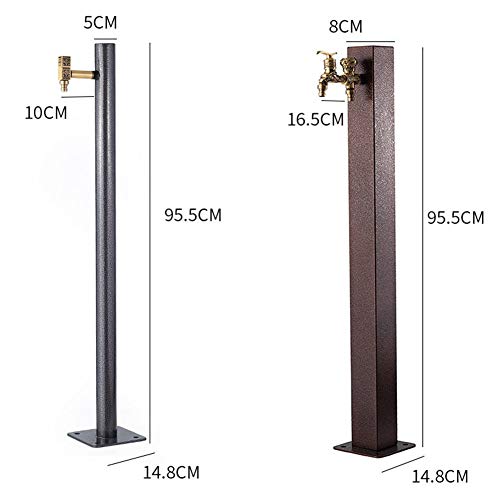 304 Stainless Steel Freestanding Garden Water Column with Anti Freezing Faucet Floor Mounted Water Tap for Courtyard Backyard Irrigation