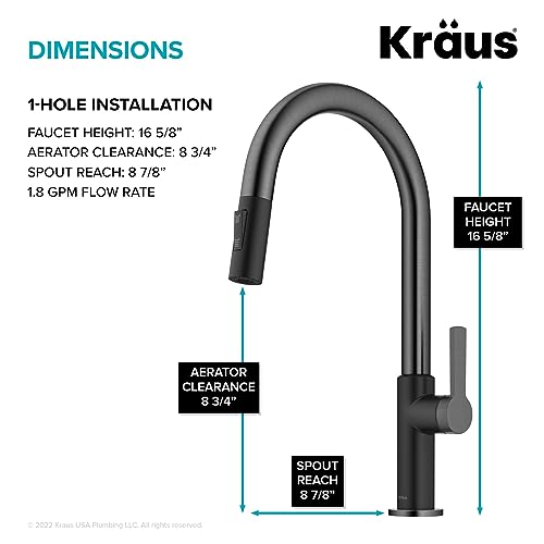 Black Stainless Steel Pull Down Kitchen Faucet KPF