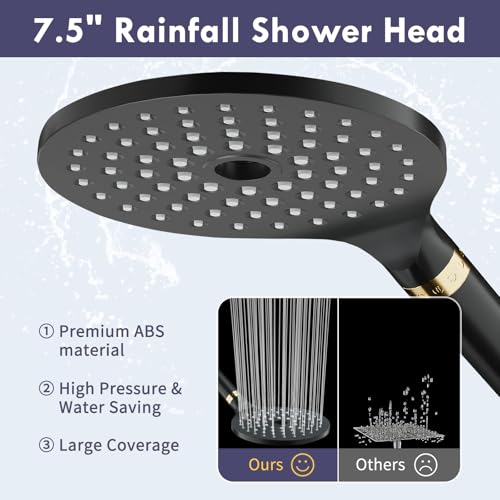 Matte Black Filtered Dual Shower Head with Handheld Spray Combo
