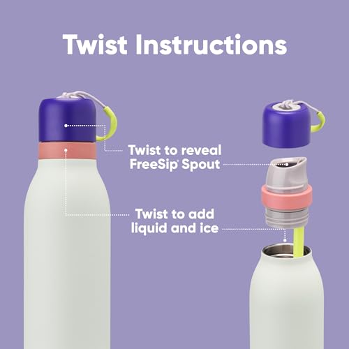 FreeSip Twist Stainless Steel Water Bottle 18 oz Minty Horizons