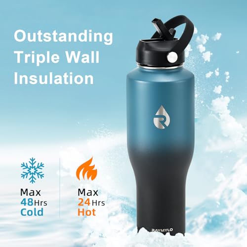 40 oz Insulated Water Bottle with Straw