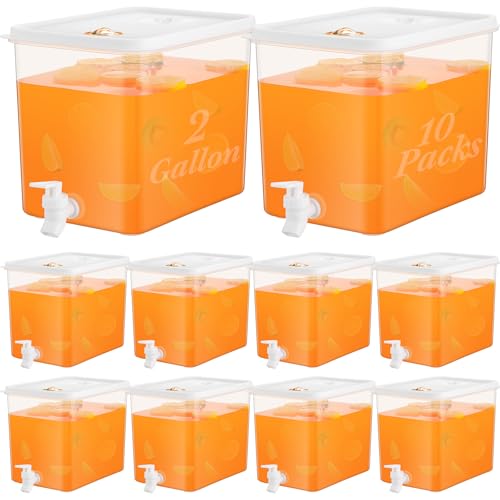 10 Pack Drink Dispenser for Fridge with Spigot (10 Count)
