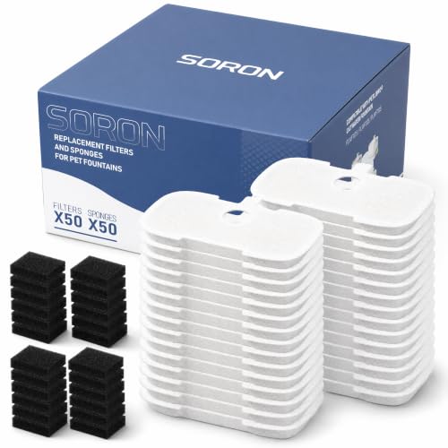 50 Packs Filter Replacement Compatible with PETLIBRO Cat Water Fountain PLWF005