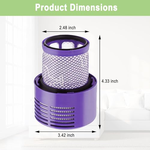 2 Pack V10 Filters Replacement for Dyson Cyclone V10 Absolute