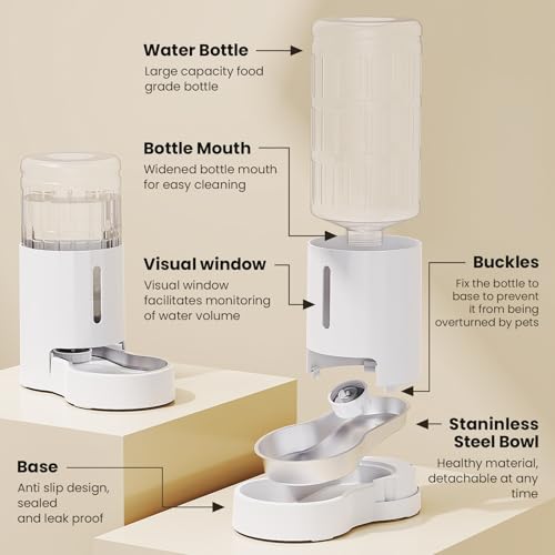 Elevated Dog Water Bowl Dispenser for Large Dogs