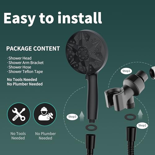 Matte Black Filtered Handheld Shower Head