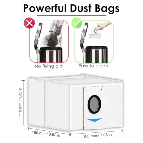 10 Pieces) T20 OMNI Dust Bag Replacement Vacuum Bags for ECOVACS DEEBOT T20 OMNI, X1 OMNI, X1 PRO OMNI, T10 OMNI Robot Vacuum, Filter Bags Compatible With DEEBOT X1 OMNI Auto-Empty Station (10 Count)