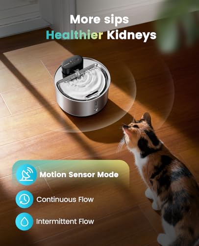 108oz 3.2L Wireless Stainless Steel Cat Water Fountain