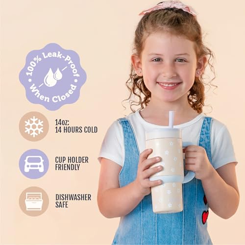 Oasis 14oz Insulated Stainless Steel Kids Tumbler with Straw